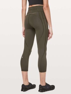 Lululemon Time To Sweat Crop *23" Dark Olive